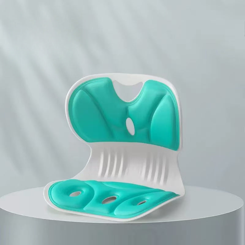 1-Pack Adjustable Lumbar Support Pad - Ergonomic Contoured Design for Spine Alignment, Durable PP Material, Grey/Green, Fits All Chairs - Perfect Gift for Valentine’s Day & Mother’s Day
