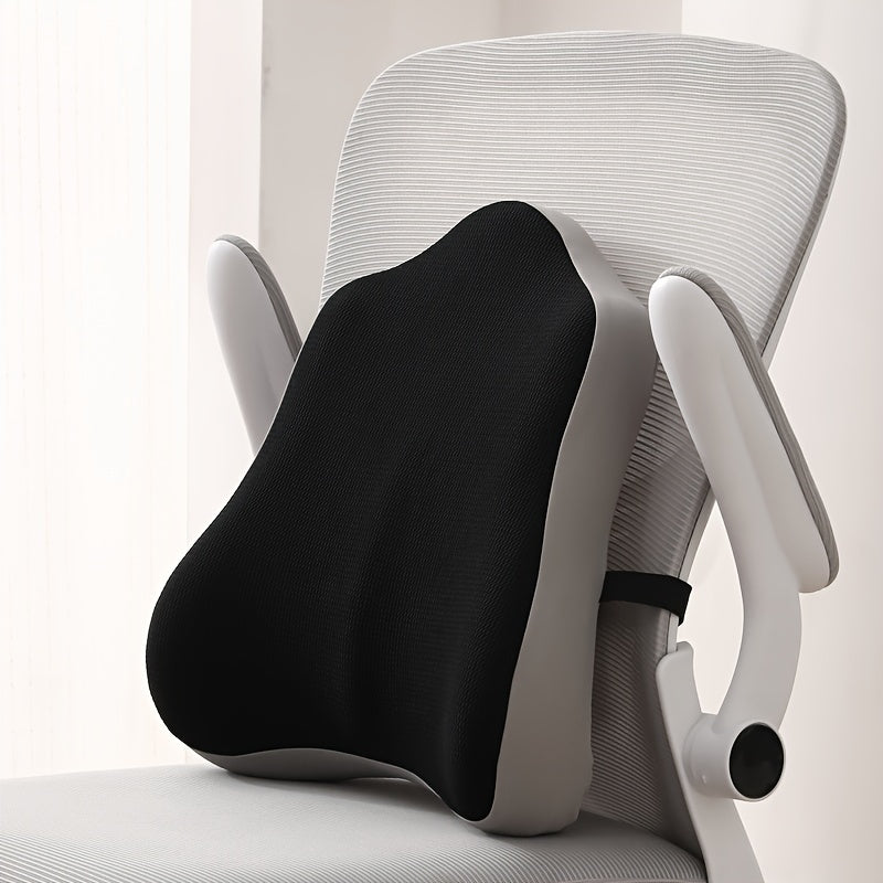 Contemporary Knit Fabric Memory Foam Lumbar Support Pillow for Office Chair and Car – Patchwork Space Theme, Fade Resistant, Zip Closure, Adult All-Season Back Support Cushion – Dry Clean Only