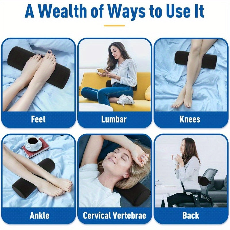 Ergonomic Lumbar Roll Pillow for Office Chair, Car & Gaming Chair - Posture Support Cushion with Washable Cover, Back Relief & Improved Posture, Durable Non- Fabric, Purple, Backrest Pillow, Posture Improvement, Sleek Design, Comfortable Fit, Posture