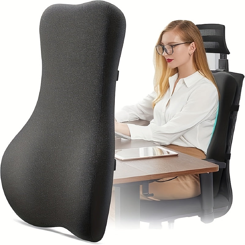 High back support pillow for office chair, fully support the entire back, relieve and comfort - Memory sponge waist support pillow for office chair, computer, recliner.