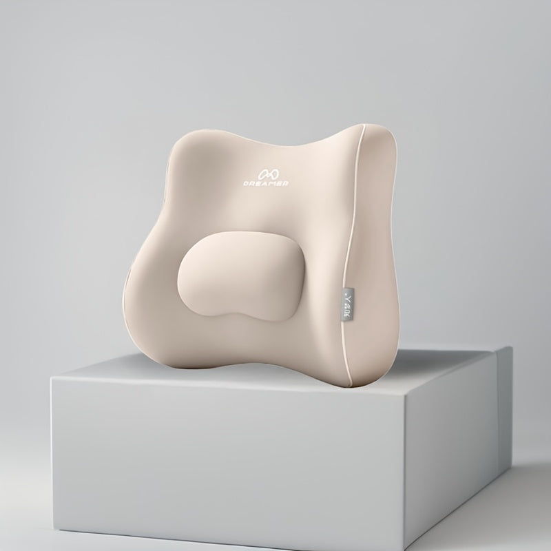 1pc ZMR All-in-one Deluxe Office & Study Lumbar Support Backrest, High Elasticity Memory Foam, Breathable & Comfortable, Ergonomic Design for Ergonomic Support, Relief from Back Pain, Ergonomic Seat Pad | Minimalist Backrest | Ergonomic Design