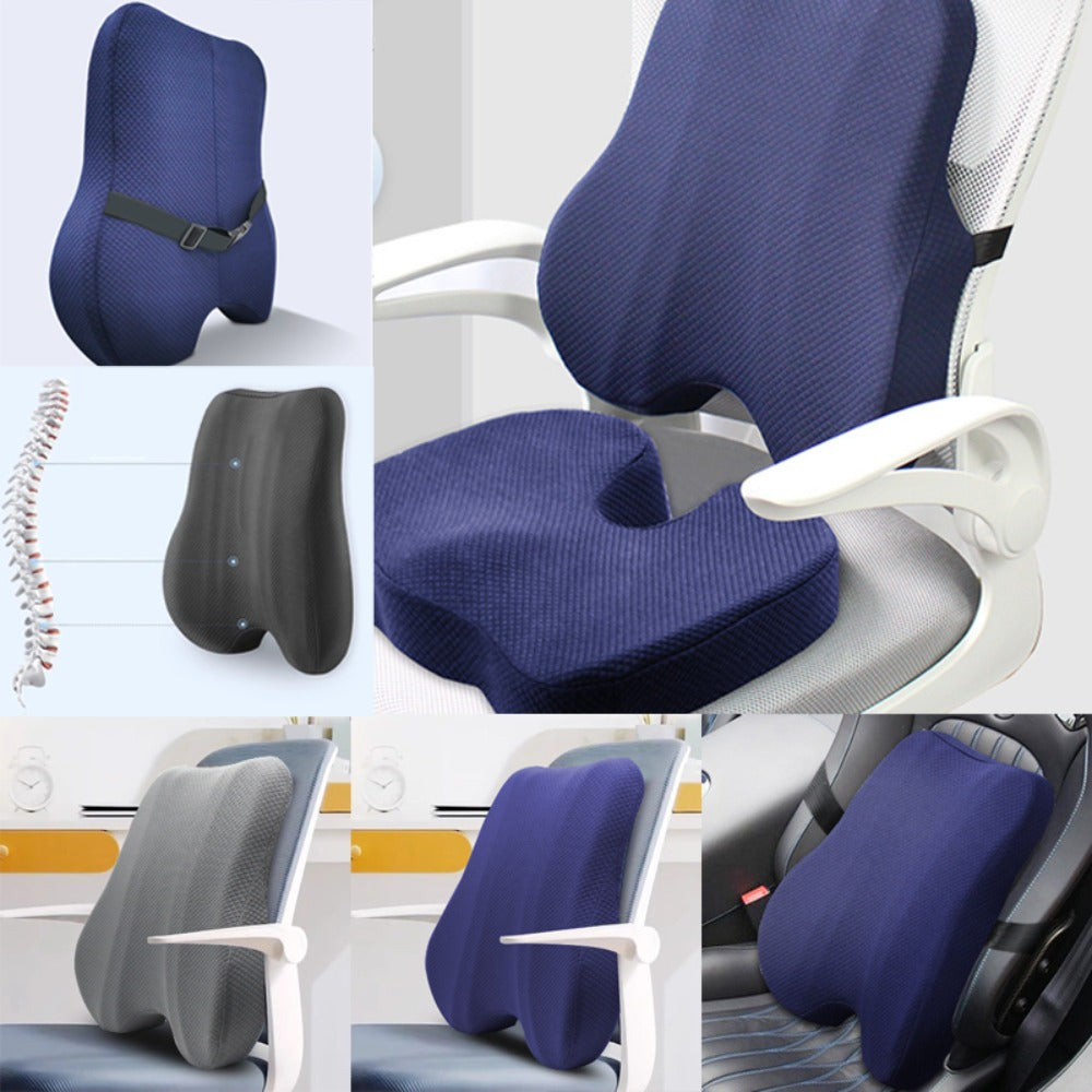 Ergonomic Lumbar Support Pillow with - Posture-Correcting Back Cushion for Office Chair, Car Seat, Gaming Desk - with Adjustable Strap, Lightweight & Portable for Home, Travel, or - Gray Lumbar Cushion, Home Seating Comfort, Sleek Design, Durable