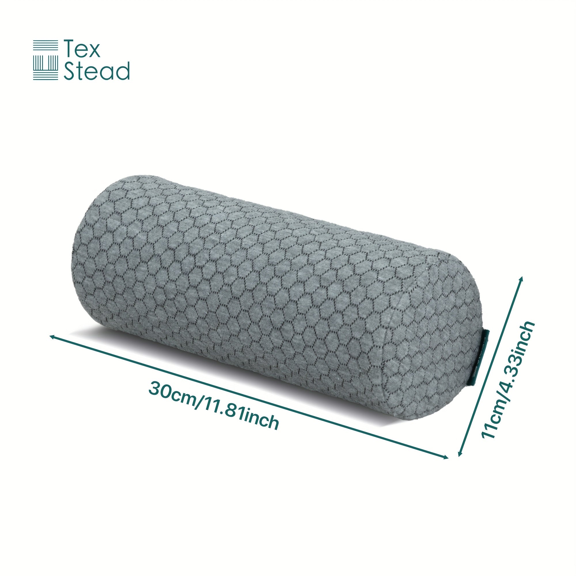 1pc TEXSTEAD Ergonomic Lumbar Support Pillow with Removable Cover & Elastic Strap – Medium Firm Foam Cylinder Bolster for Neck, Back, and Seat Relief – Ideal for Office, Car, and Home Use, Backrest Pillow, Posture Improvement, Contoured Design, Machine