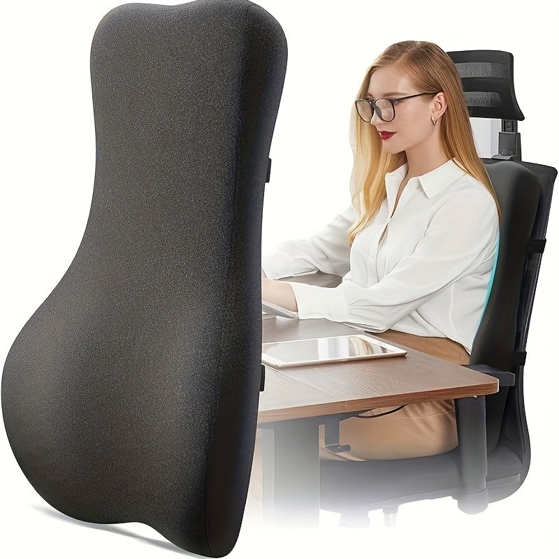 High back support pillow for office chair, fully support the entire back, relieve and comfort - Memory sponge waist support pillow for office chair, computer, recliner.