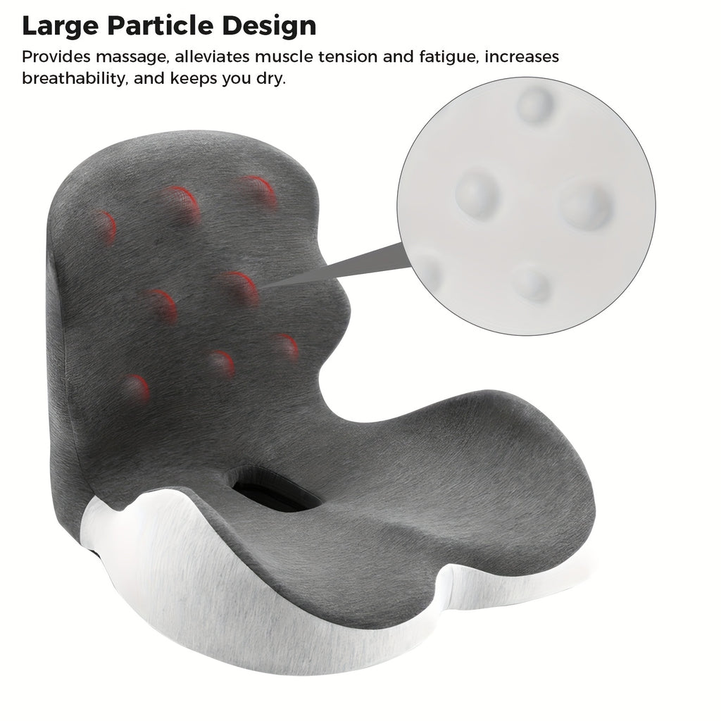 Memory Foam Seat Cushion, Office Chair Cushion With Lumbar Support Car Seat Cushion With 8 Back Massage Heads For Car, Truck, Desk, Gaming Chair