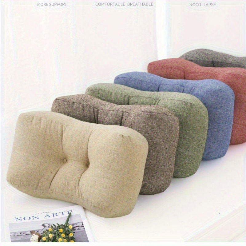 Suitable for 4 seasons, Multifunctional Lumbar Pillow - Office Nap Pad Back Support Cushion, Durable Lumbar Protection Pillow for Study Reading Desk Ergonomic curve design to chair back, dedicated for home and office chairs