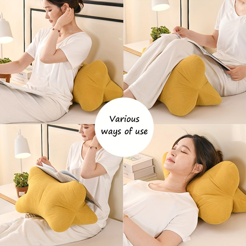 1pc Chenille Ergonomic Soft Triangular Bone Lumbar Support Pillow - Thickened Couch Cushion for Office Chair, Home Decor, and Comfortable Back Support, Orange, Home Decor Cushion | Comfortable Support | Washable Cover, Pillows for Couc