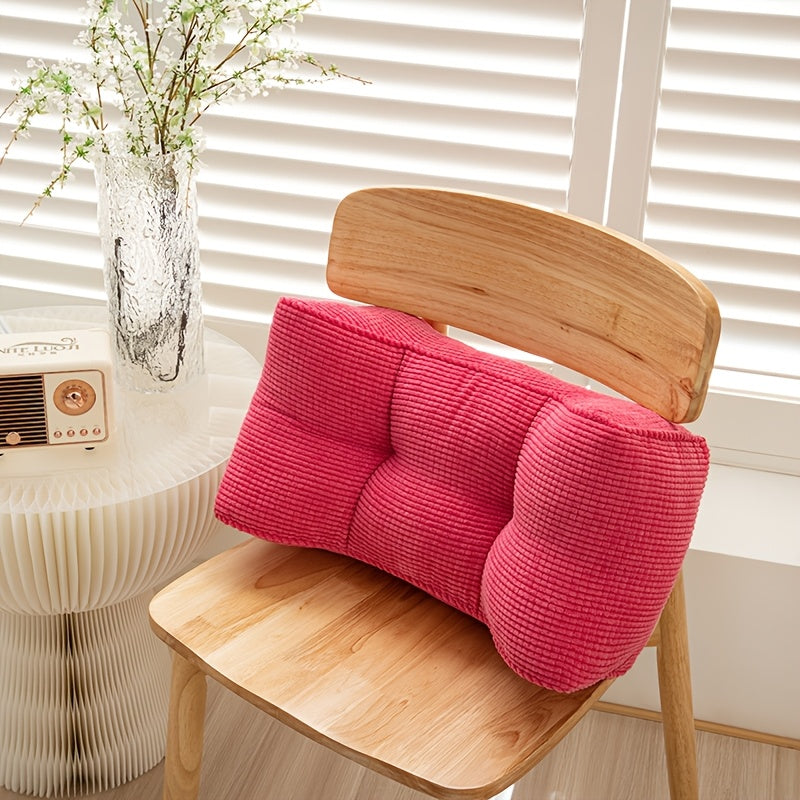 1pc Ultimate Lumbar Support Cushion – Adjustable Ergonomic Seat Pad for Home, Office & Travel, Fluffy Polyester Filling, Machine Washable, Pressure-Relief Foam for Back Pain & Posture Support, Fit for Sofas, Chairs & Car Seats, Seat Cushion