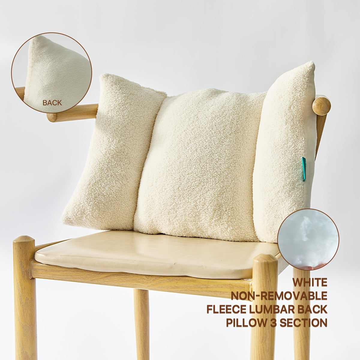 1pc, Fleece Lumbar Support Pillow 3 Section Back Pillow Office Chair Pillow for Back Support Comfortable Lumbar Support Waist for Car Seat Low Back Sofa Rest