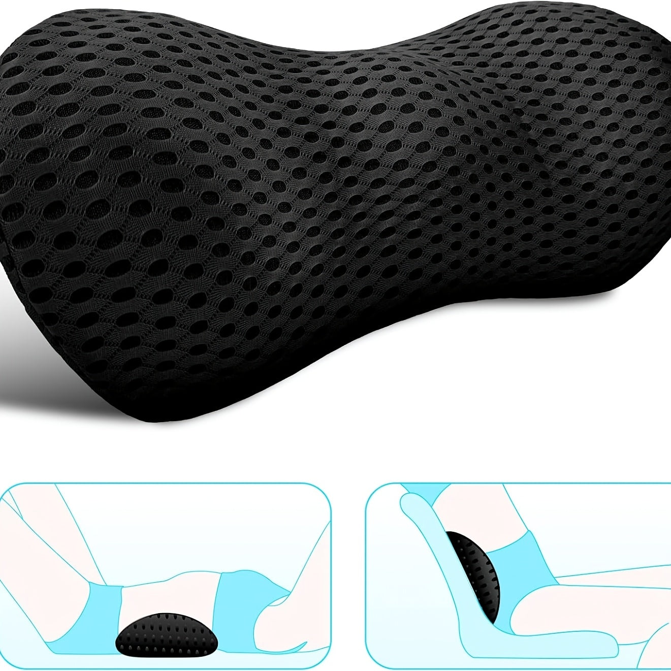 Ergonomic Lumbar Support Pillow for Office Chair - Posture-Correcting Lower Back Cushion with Spinal Alignment, Machine Washable Lumbar Pillow for Desk, Car, Home - No Power Needed, Ideal for Lower Back Relief & Long Hours Sitting, Backrest Pillow,