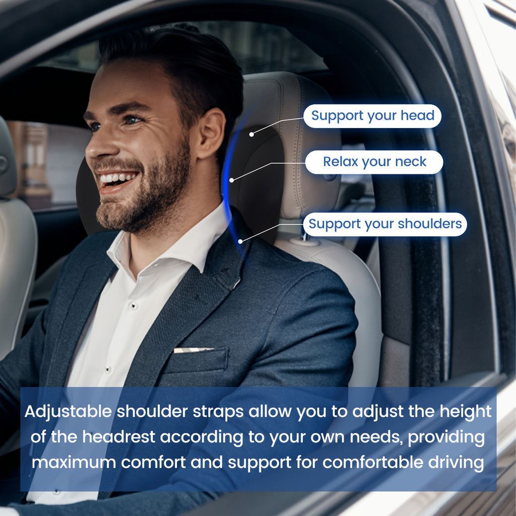 Headrest Lumbar Support Cushion Ergonomic Lumbar Support Pillow And Neck Pillow Kit for Office Chair And Car Seat, Memory Foam Back Pillow for Lower Back Pain Relief, Back Support Pillow for Sitting, Driving, Traveling, Headrest Covers for Car Seats,