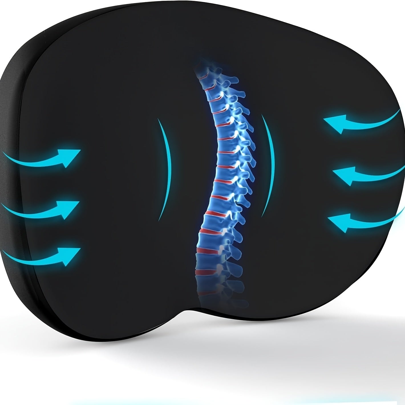 Ergonomic Lumbar Support Pillow for Office Chair - Posture-Correcting Lower Back Cushion with Spinal Alignment, Machine Washable Lumbar Pillow for Desk, Car, Home - No Power Needed, Ideal for Lower Back Relief & Long Hours Sitting, Backrest Pillow,