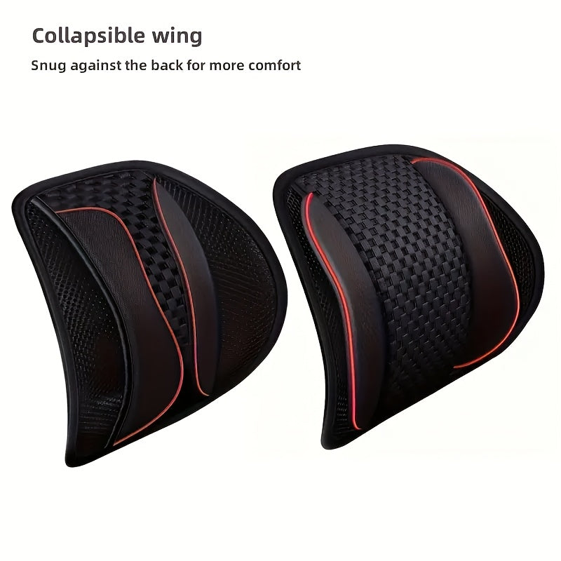 Breathable Lumbar Pillow - Ergonomic Back Cushion with Adjustable Lumbar Support, Posture Correction & Spinal Alignment - Lightweight Office Chair & Car Seat Pillow for Long Drives, Work, Home - No-Fill Design, Durable Polyester Mesh - Ideal for Drivers,