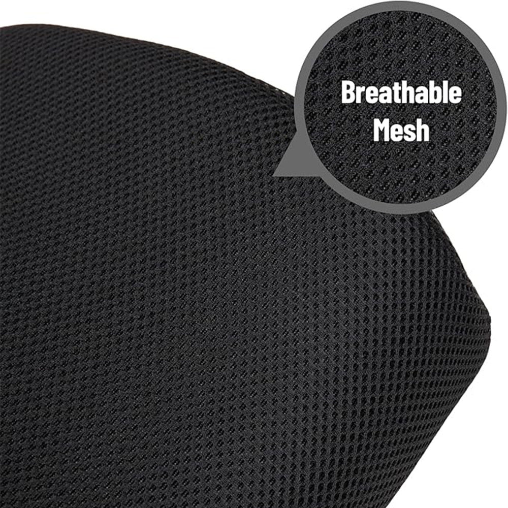 1pc Ergonomic Lumbar Support Cushion, Polyester Knit Fabric Chair Back Pillow, Machine Washable, Black, Chair Cushion Pad
