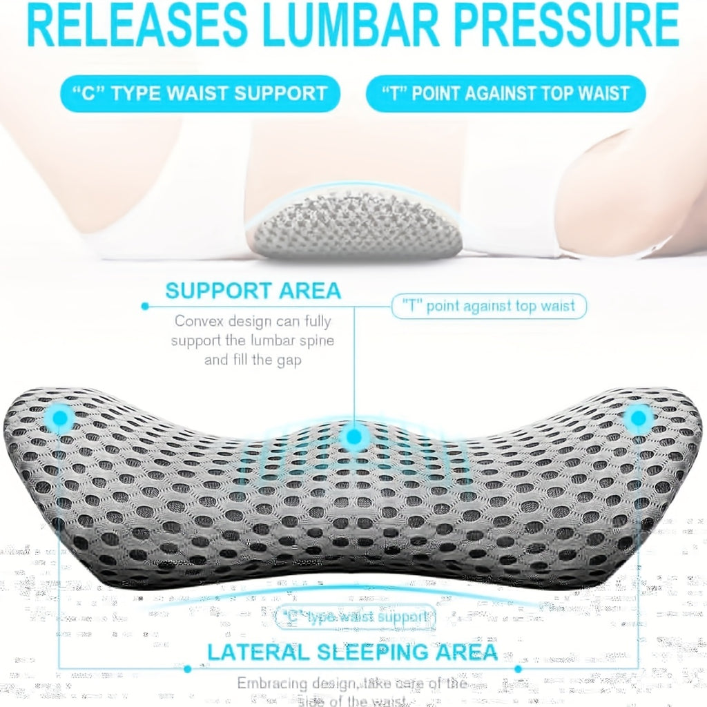 Ergonomic Lumbar Support Pillow for Office Chair - Posture-Correcting Lower Back Cushion with Spinal Alignment, Machine Washable Lumbar Pillow for Desk, Car, Home - No Power Needed, Ideal for Lower Back Relief & Long Hours Sitting, Backrest Pillow,