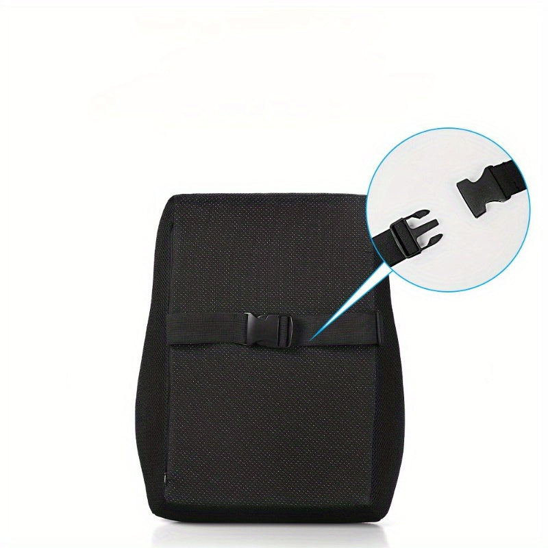 Ergonomic Lumbar Support for Car & Office Seats - Slow Rebound Posture Corrector with Breathable Mesh, Black, Hand Wash Only, Back Rest for Long Sitting, Contoured Design, Polyester Fabric