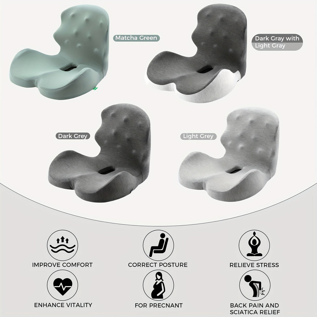 Memory Foam Seat Cushion, Office Chair Cushion With Lumbar Support Car Seat Cushion With 8 Back Massage Heads For Car, Truck, Desk, Gaming Chair