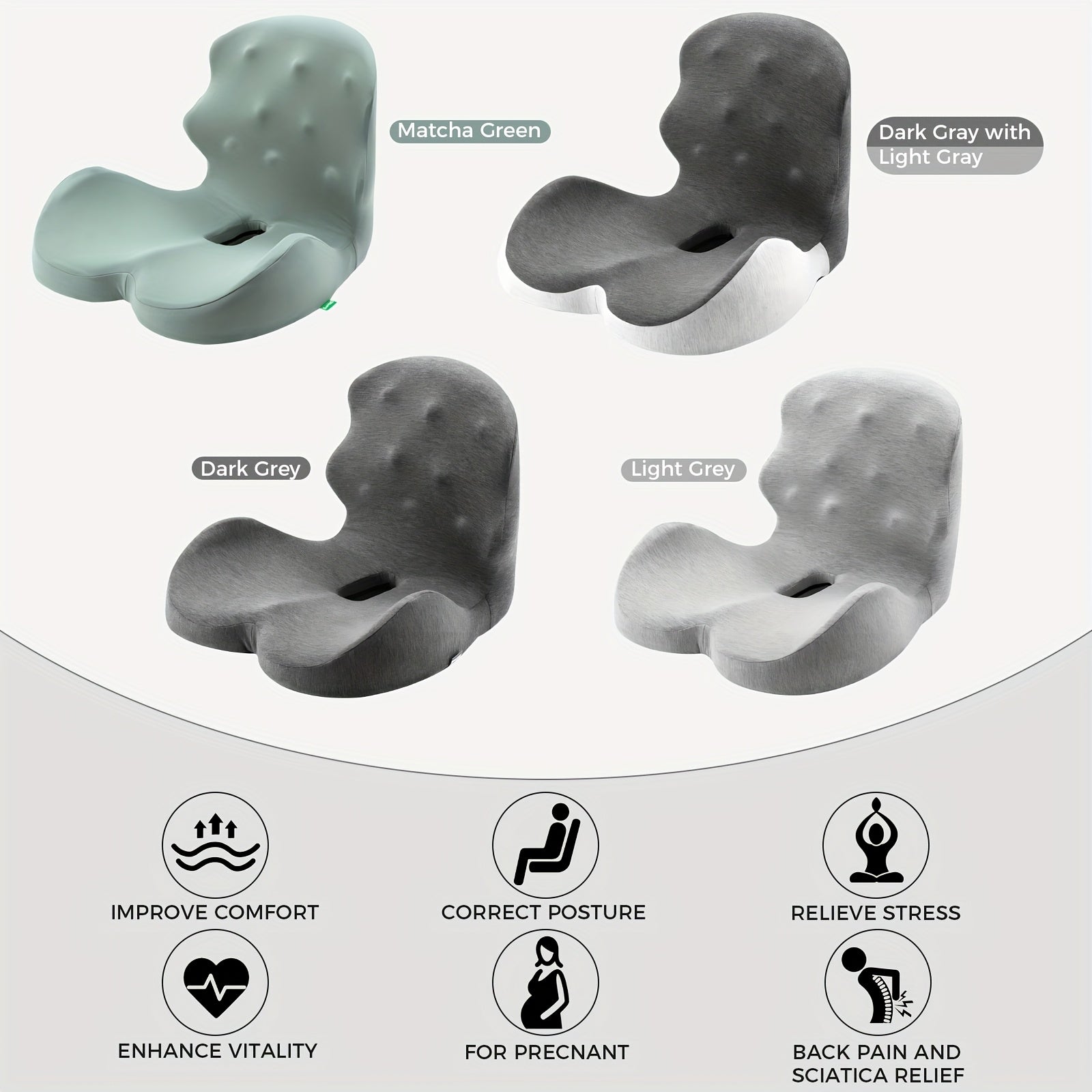 Memory Foam Seat Cushion, Office Chair Cushion With Lumbar Support Car Seat Cushion With 8 Back Massage Heads For Car, Truck, Desk, Gaming Chair