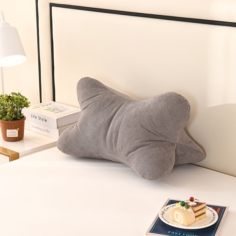 Ergonomic Lumbar Support Pillow - Soft Triangular Bone Design for Office Chairs, Bedding, and Travel - Machine Washable Chenille Fabric Cushion, Multi-Purpose Home Decor Accessory, Decorative Pillows