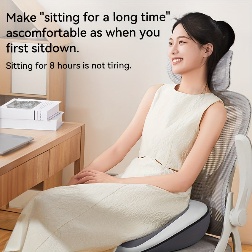 Ergonomic Memory Foam Seat Cushion - Tailbone Support Lumbar Pillow for Office, Car, Wheelchair - Medium Soft Pressure Relief, Machine Washable, Gray, Ergonomic Seat Cushion, Vehicle Comfort, Modern Design, Comfortable Design