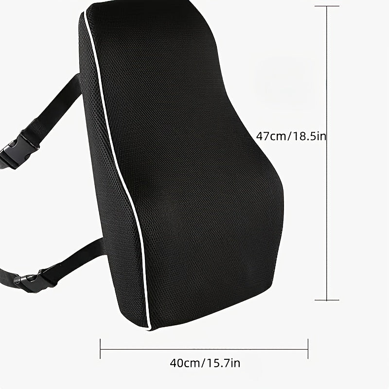 Ergonomic Lumbar Support Cushion with Memory Foam, Breathable 3D Mesh, for Car Seats, Office Chairs, Wheelchairs & Recliners - Lightweight, Removable Cover, Medium Soft Firmness, Back Ergonomic Support|Breathable Cushion|Removable Cover Cushion