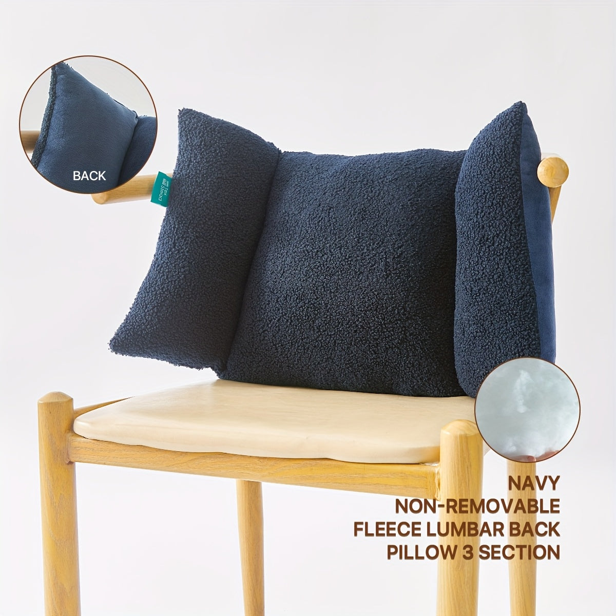 1pc, Fleece Lumbar Support Pillow 3 Section Back Pillow Office Chair Pillow for Back Support Comfortable Lumbar Support Waist for Car Seat Low Back Sofa Rest