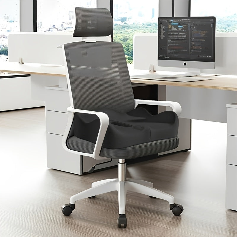 2pcs Ergonomic Office Chair Cushions with - Posture-Correcting Lumbar Support & Thickened Seat Pad, Breathable Grey Cushions for Office, Car, Wheelchair - Washable Covers for Home &, Ergonomic Chair, Durable Zipper Cover
