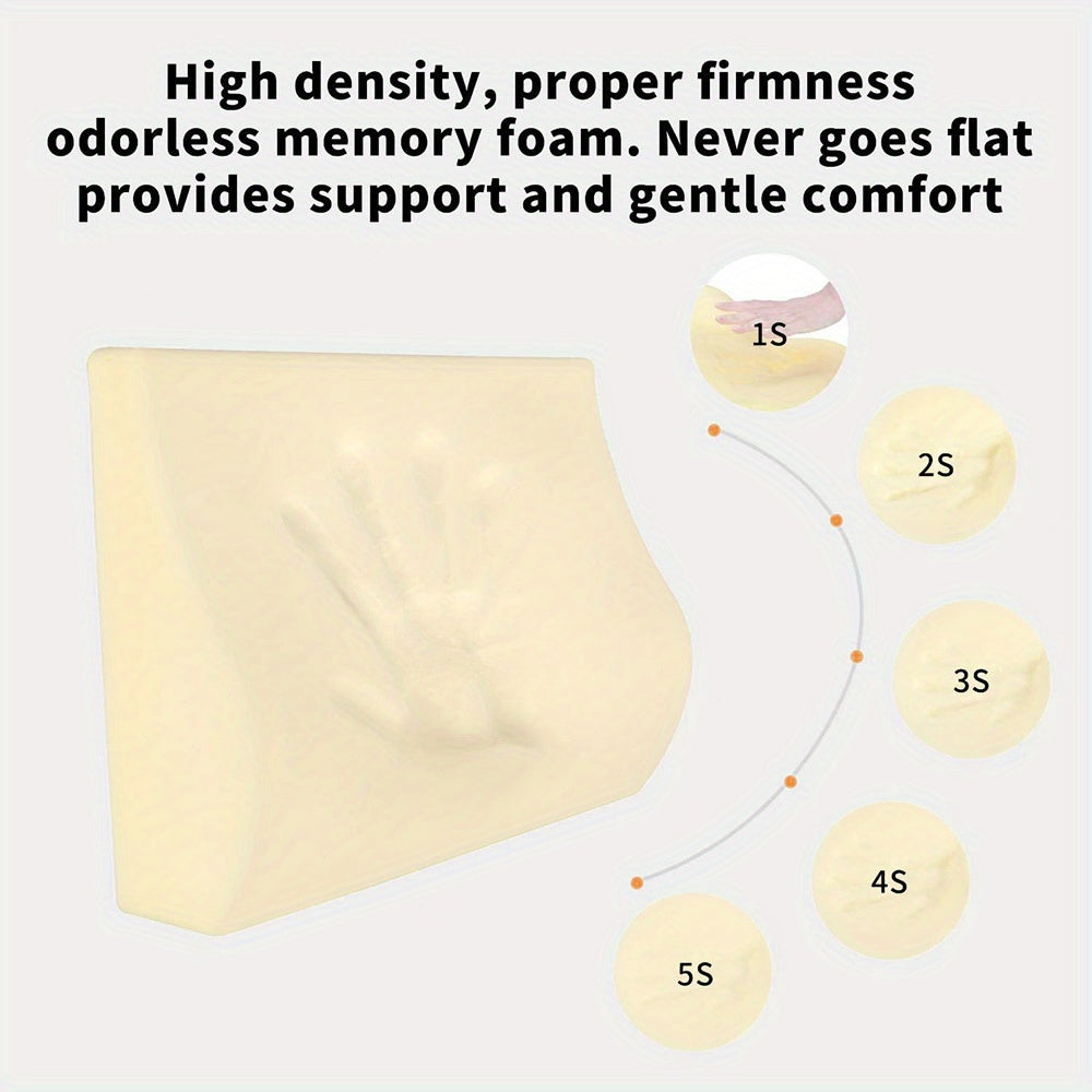 1pc Ergonomic Lumbar Support Cushion, Polyester Knit Fabric Chair Back Pillow, Machine Washable, Black, Chair Cushion Pad
