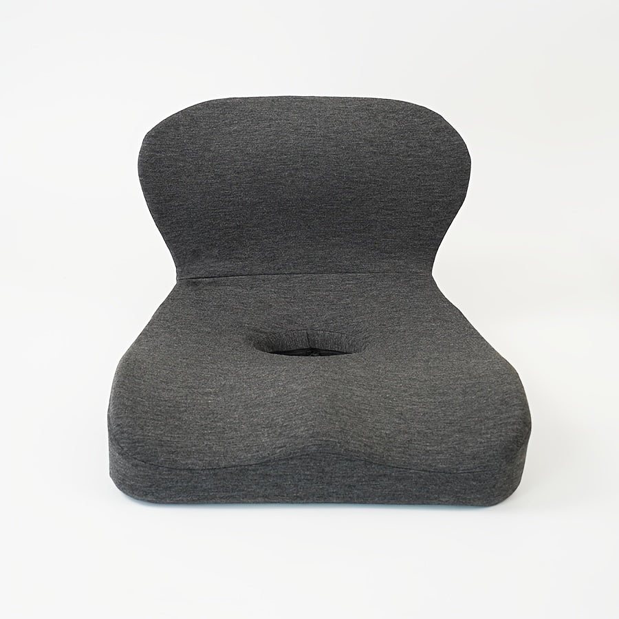 Ergonomic Office Chair Cushion with Hollow Back Support - Memory Foam Lumbar Pillow, Lightweight Non-Electric Cushion for Posture Correction, Compatible with Home & Professional Desk Chairs - Breathable Seat Pad, Contoured Design, Soft Cushioning, Remote