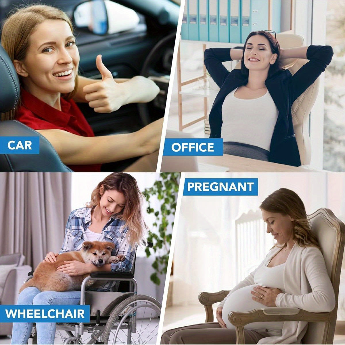 Ergonomic Lumbar Support Pillow for Lower Back - Posture-Correcting Cushion with, Car, Office Chair, Wheelchair - Lower Back Relief, Driving, Home & Travel - Machine Washable - Black, Backrest Pillow, Contoured Design, Durable Construction, Long Sitting