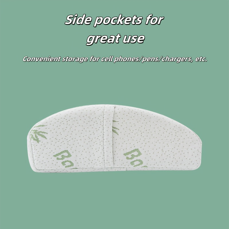 A Simple Solid White Back Cushion, Suitable for All Seasons, Designed to Pressure And Assist Sleep, Providing Neck And Lumbar Support. Ideal for Office Rest, Portable And Washable, Featuring a Minimalist Modern Design, It Can Be Used in The Living Room,