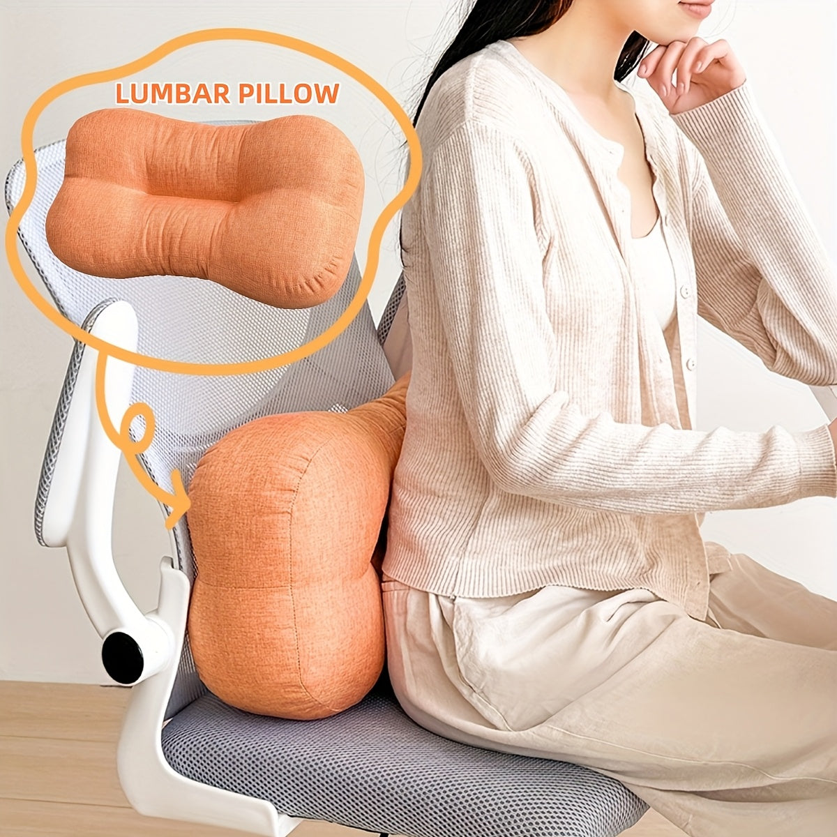 Breathable Lumbar Pillow for Office Chair - Ergonomic Support, Machine Washable, Zipper Closure, Retro Style, Ideal for Home & Car Use, Perfect Gift for Mother'S Day, Father'S Day, Birthdays, Office Chair Accessory | Vintage Style Pillow | Zipper Closure