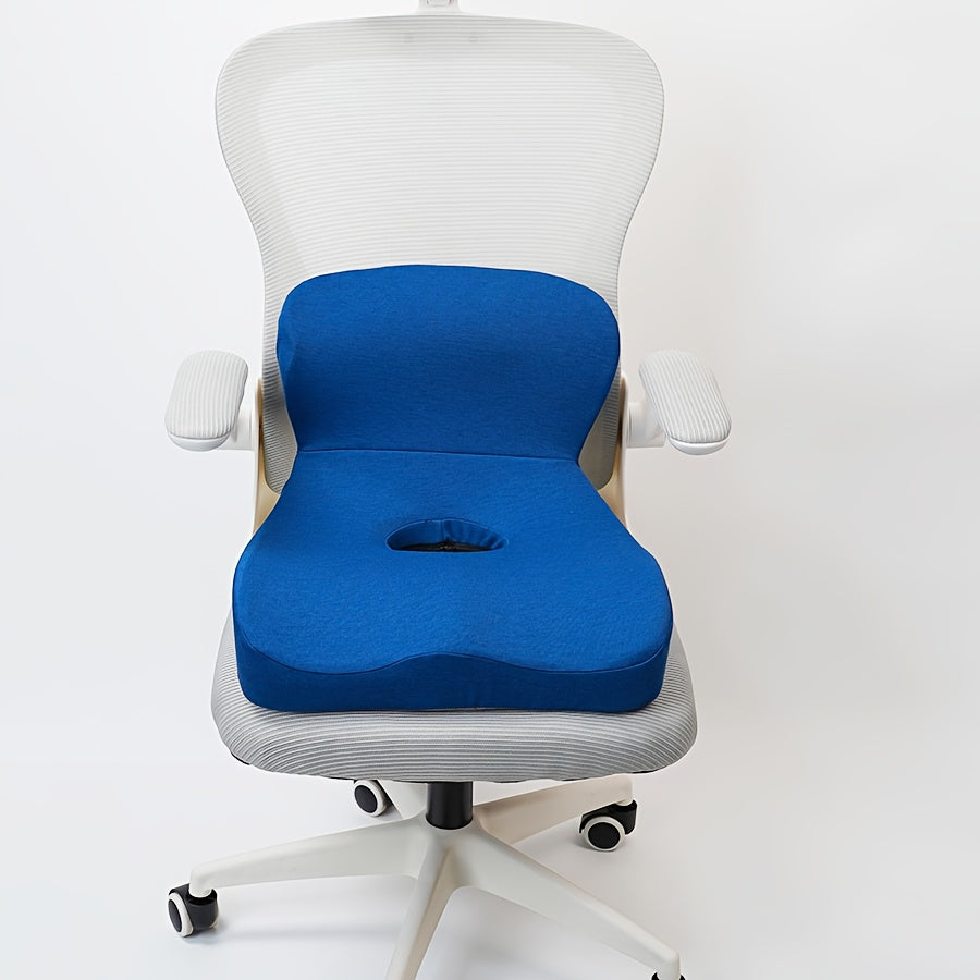 Ergonomic Office Chair Cushion with Hollow Back Support - Memory Foam Lumbar Pillow, Lightweight Non-Electric Cushion for Posture Correction, Compatible with Home & Professional Desk Chairs - Breathable Seat Pad, Contoured Design, Soft Cushioning, Remote