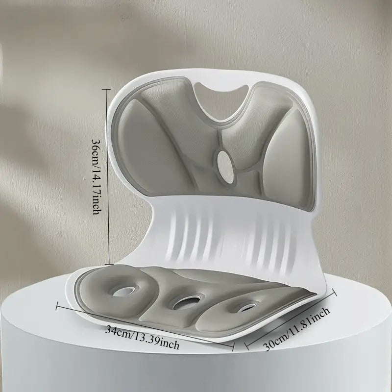 1-Pack Adjustable Lumbar Support Pad - Ergonomic Contoured Design for Spine Alignment, Durable PP Material, Grey/Green, Fits All Chairs - Perfect Gift for Valentine’s Day & Mother’s Day