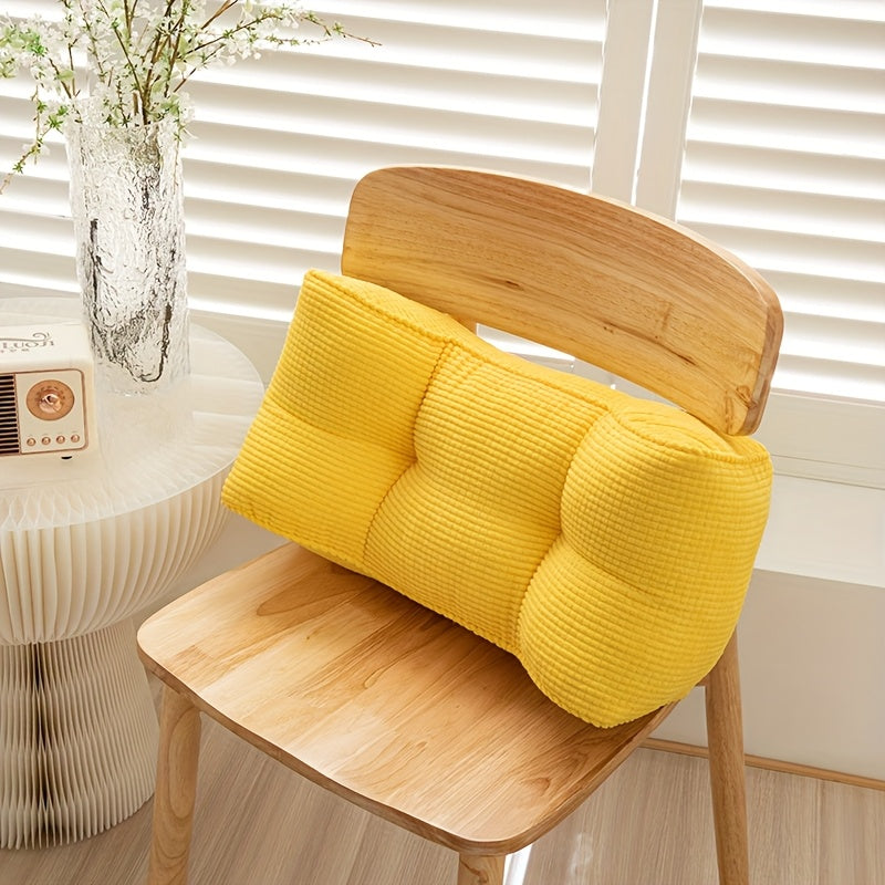 1pc Ultimate Lumbar Support Cushion – Adjustable Ergonomic Seat Pad for Home, Office & Travel, Fluffy Polyester Filling, Machine Washable, Pressure-Relief Foam for Back Pain & Posture Support, Fit for Sofas, Chairs & Car Seats, Seat Cushion