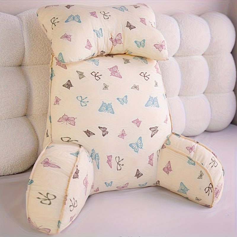 Oversized Soft Lumbar Support Cushion - Tall Backrest for Bed, Couch, Office Seat, Dorm Room, Comfortable Back Support with Plush Fur Pillows
