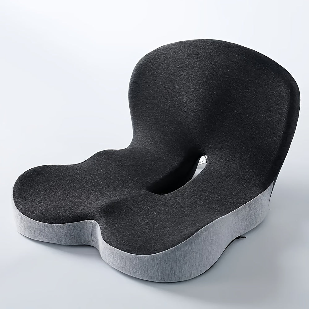 Ergonomic Seat Cushion with Backrest, Soft, Supportive and Washable, Breathable Polyester Fiber, Non-woven Fabric, Integrated Cushion for Hips and Waist, with Zipper Closure, Hand Wash Only, for Back Support, Office Chair, Car Driving, Desk Work