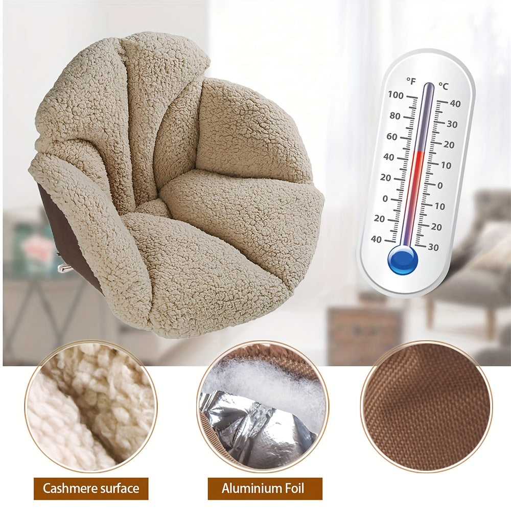 Chair cushion, office desk cushion, warm and comfortable one-piece cushion, backrest cushion, lumbar backrest support, winter plush cushion suitable for home office chairs and car seats