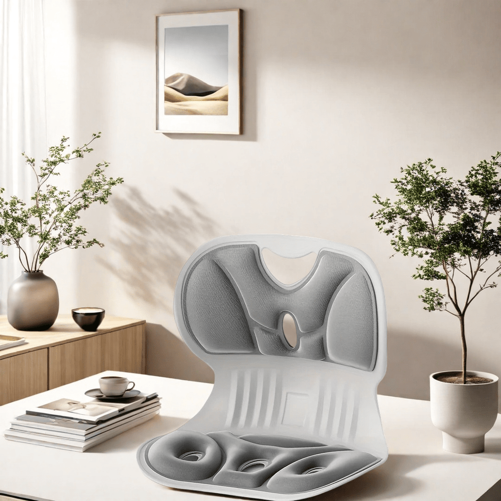 1-Pack Adjustable Lumbar Support Pad - Ergonomic Contoured Design for Spine Alignment, Durable PP Material, Grey/Green, Fits All Chairs - Perfect Gift for Valentine’s Day & Mother’s Day
