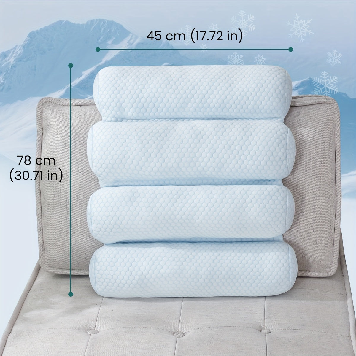 Adjustable Cooling Lumbar Support Pillow for Office Chair & Car Seat - Breathable 100% Polyester, Machine Washable with Polka Dot Design, Promotes Better Posture & Lower Back