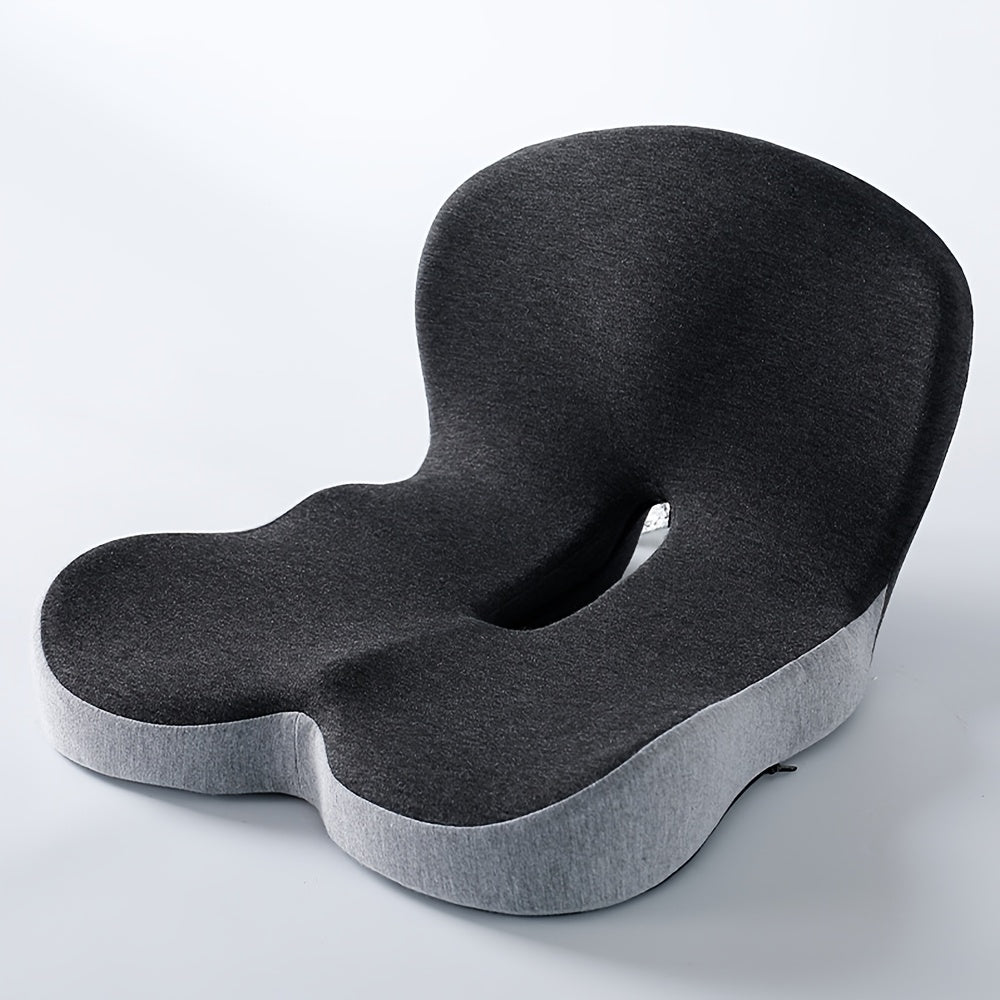 1pc Memory Foam Cushion Backrest Pad, Ergonomic Lumbar Support Cushion With Core - Posture-Correcting Backrest Pillow, Durable & Washable Cushion For Long Sitting, Driving And Desk Work