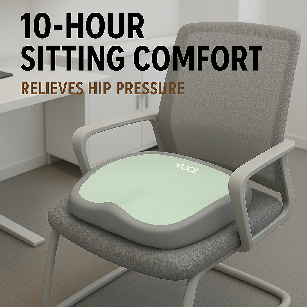 Black Ergonomic Office Chair Cushion - 10-Hour Support for 10-Seater Chairs, Adjustable Hip & Lumbar Support, Portable & Dry Clean Only, All-Season Use, High-Quality Memory Foam with Low Price, Ergonomic Office Chair, Versatile Seating Solution, Sleek