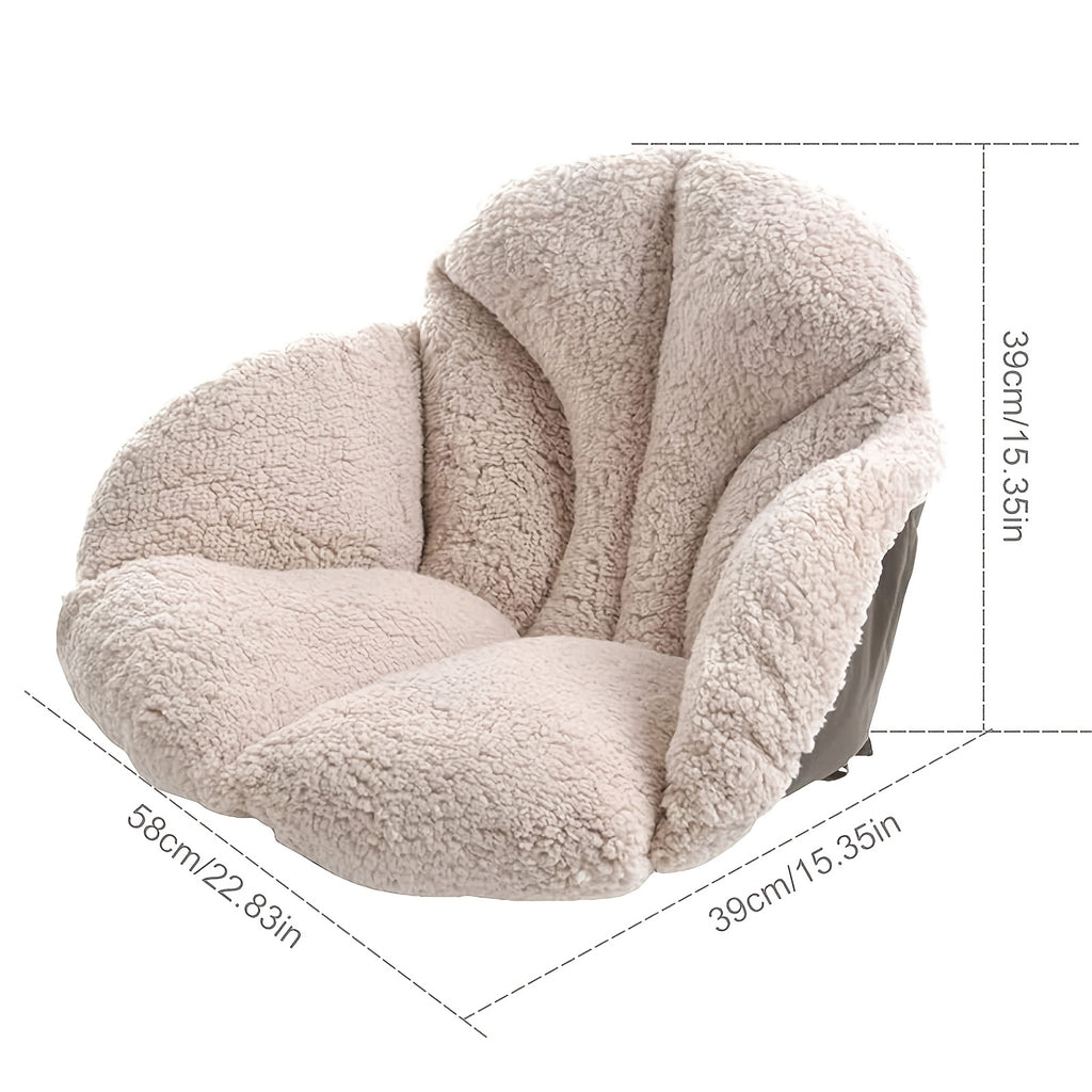 Chair cushion, office desk cushion, warm and comfortable one-piece cushion, backrest cushion, lumbar backrest support, winter plush cushion suitable for home office chairs and car seats
