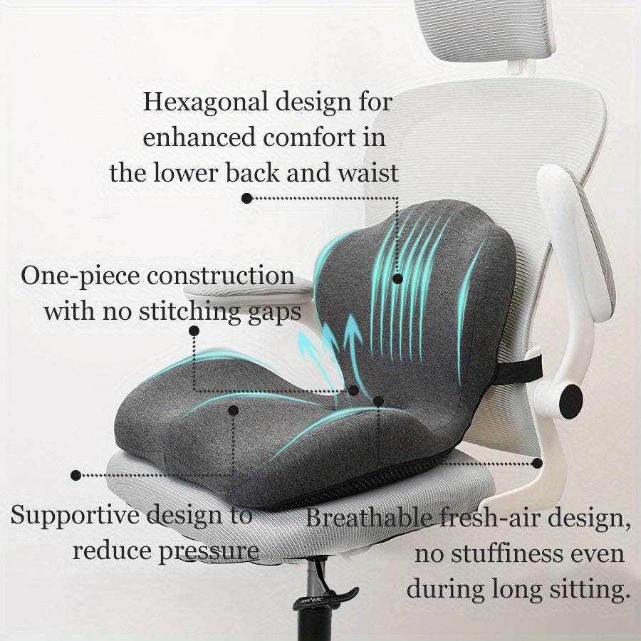 An -hemorrhoid Office Integrated Cushion, Enlarged And Lengthened, Detachable And Washable, Suitable for People Who Sit for A Long Time, A Great Gift for The Back-to-school Season, Christmas, Etc., Posture Correction, Lumbar Support Cushion, Supportive