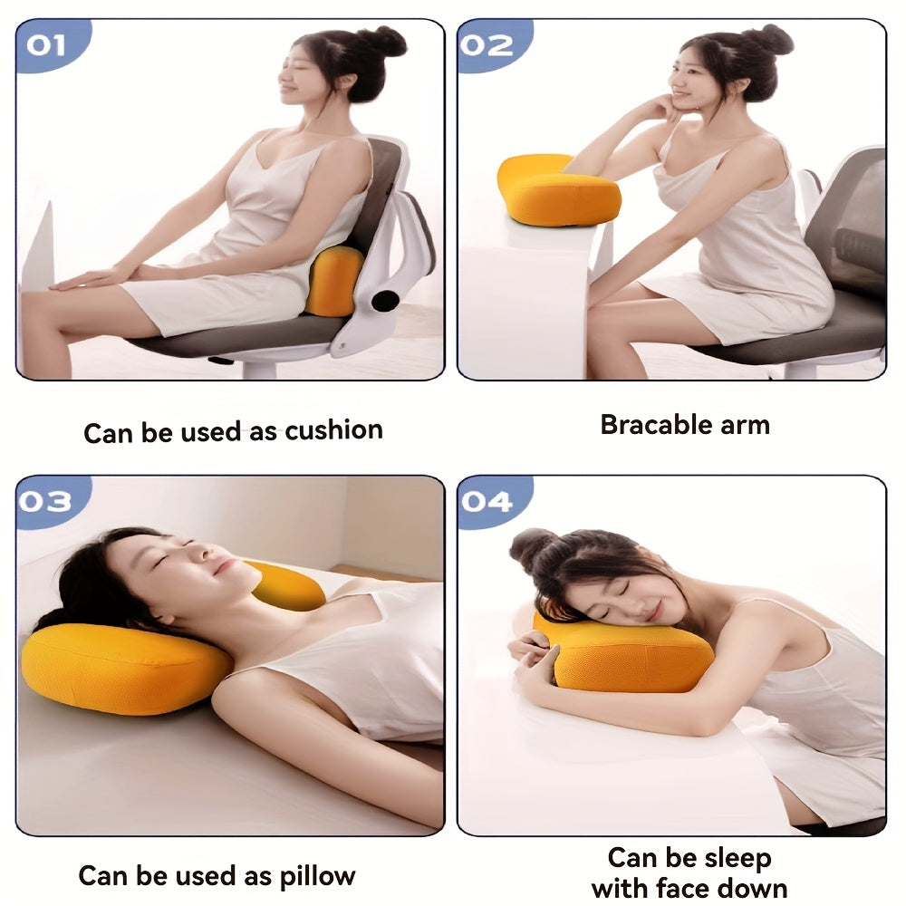 1pc Memory Foam Lumbar Pad, Travel Pillow, Office Sedentary Lumbar Support Pad, Portable Multifunctional Pillow with Adjustable Shoulder Strap, Compressible, Easy to Carry [Delicate Lumbar Pad] Nap.