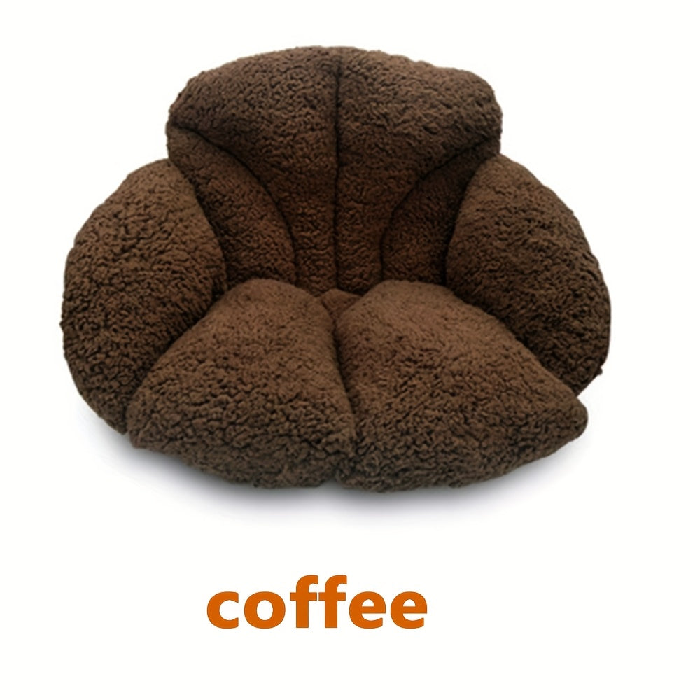 Chair cushion, office desk cushion, warm and comfortable one-piece cushion, backrest cushion, lumbar backrest support, winter plush cushion suitable for home office chairs and car seats