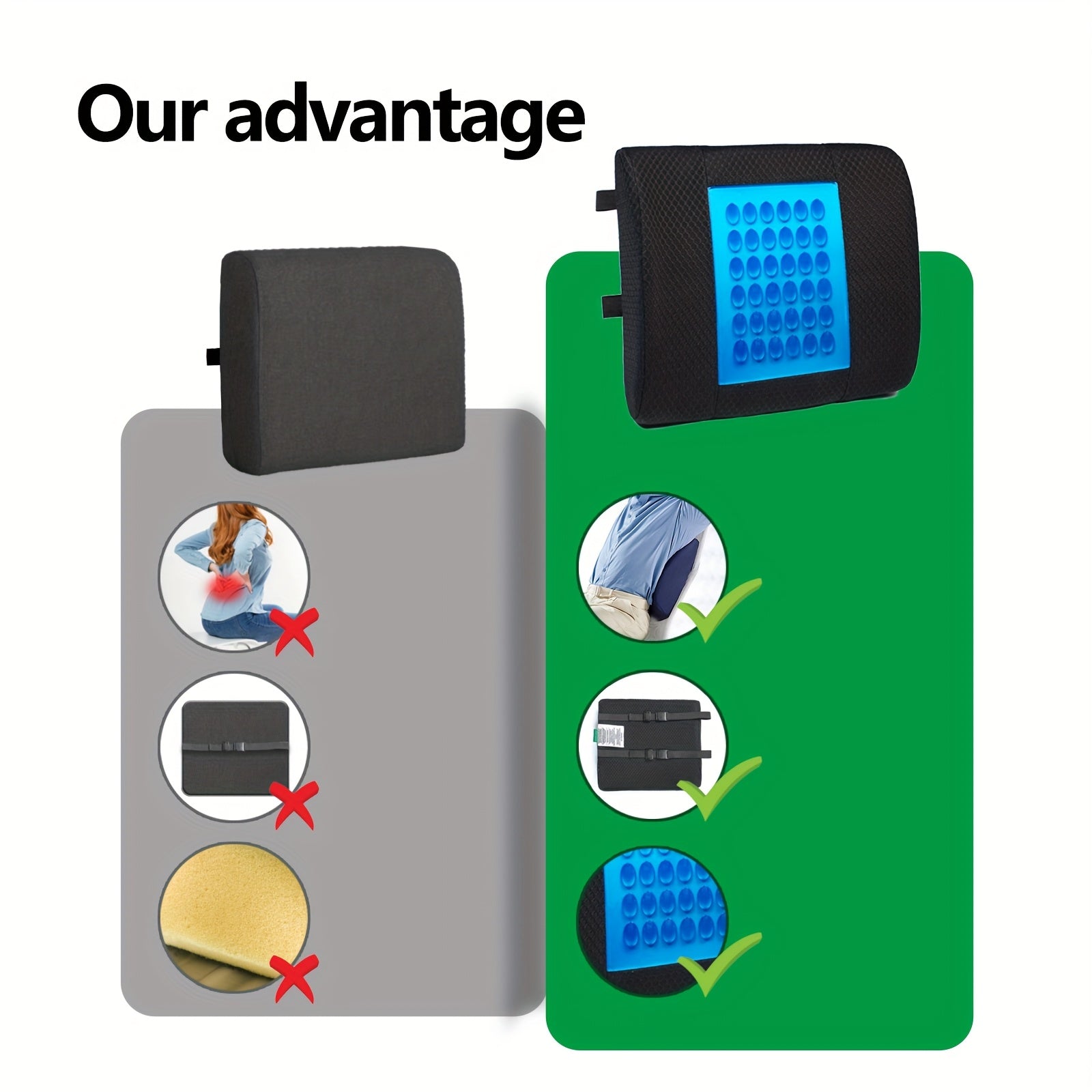 Luxurious & Comfortable Office Chair Cushion Lumbar Support, Relieving Pressure on The Waist and Back, Suitable for Office Chairs, Backrest Chairs, Wooden Chairs, Car, Airplane Seats, Thoughtful gift