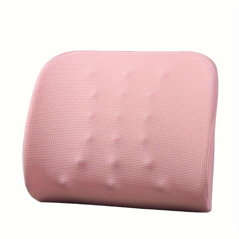 Ergonomic Memory Foam Lumbar Support Cushion for Office Chairs and Car Seats - Soft, Adjustable, Removable Cover, Grey/Pink/Green/Black, Knit Polyester Fabric, Lightweight & Compressible Design, Chair Cushion