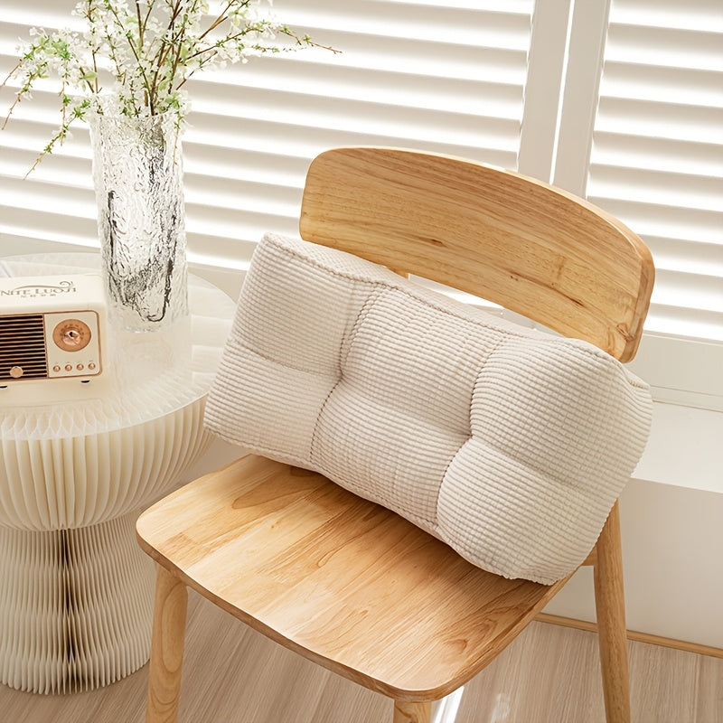 1pc Ultimate Lumbar Support Cushion – Adjustable Ergonomic Seat Pad for Home, Office & Travel, Fluffy Polyester Filling, Machine Washable, Pressure-Relief Foam for Back Pain & Posture Support, Fit for Sofas, Chairs & Car Seats, Seat Cushion