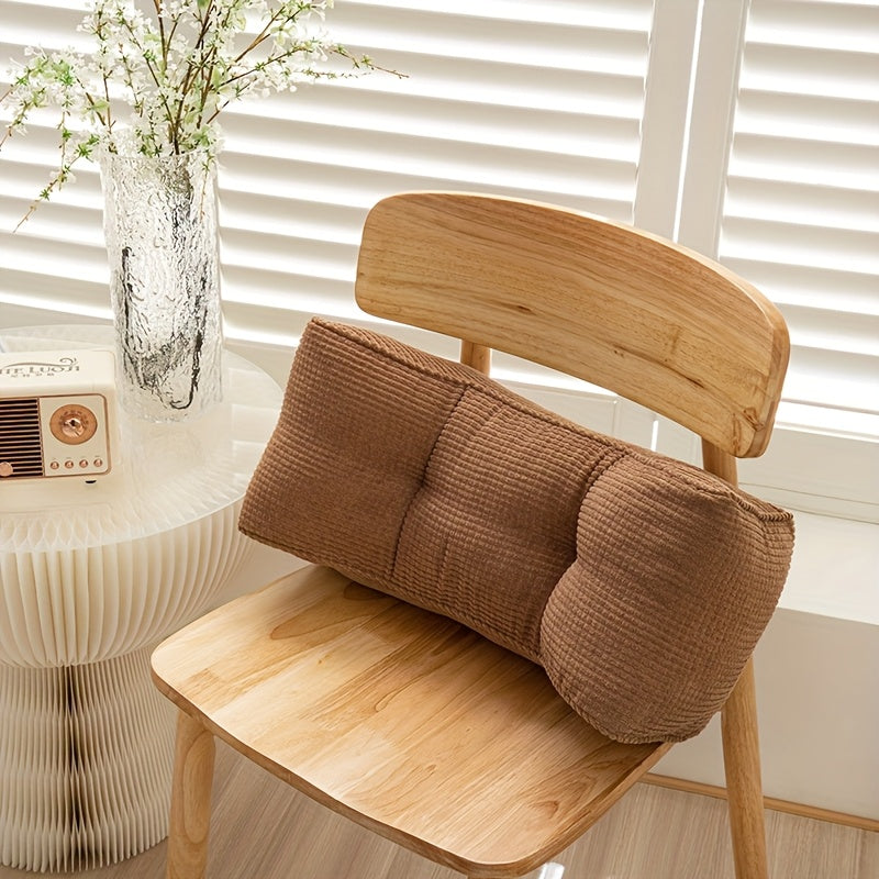 1pc Ultimate Lumbar Support Cushion – Adjustable Ergonomic Seat Pad for Home, Office & Travel, Fluffy Polyester Filling, Machine Washable, Pressure-Relief Foam for Back Pain & Posture Support, Fit for Sofas, Chairs & Car Seats, Seat Cushion